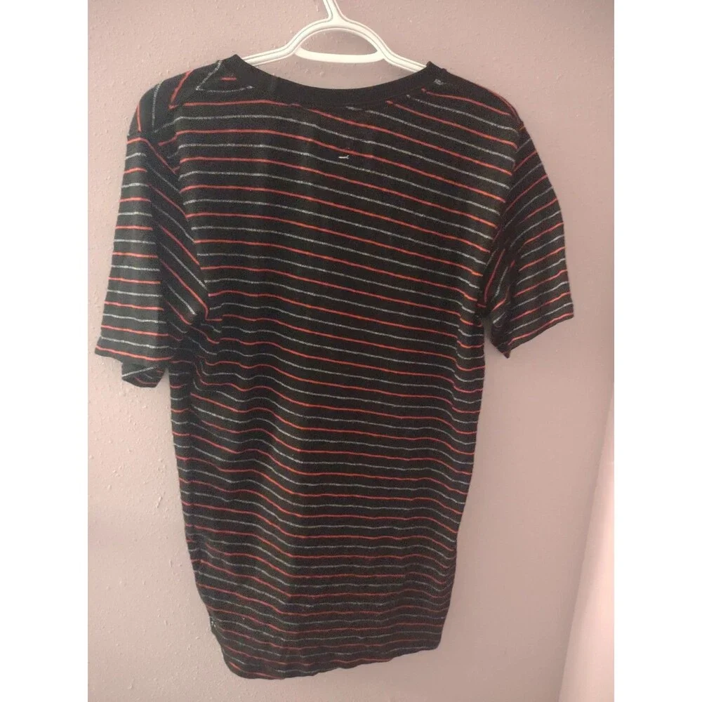 Rag & Bone T Shirt Men's Small Casual Black Red/Grey Striped - Picture 4 of 7
